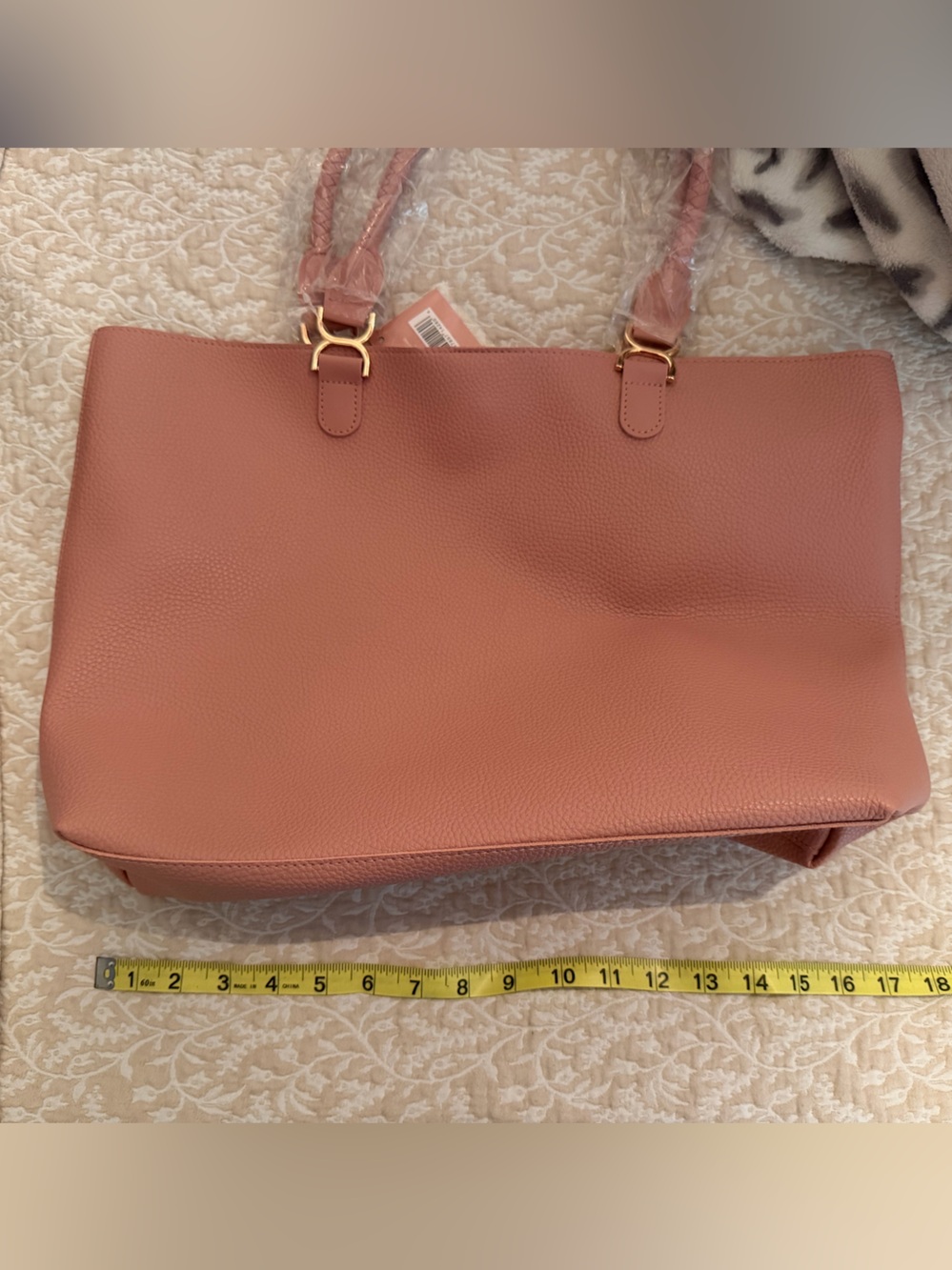 Women's Pink Leather Tote Bag - Unbranded